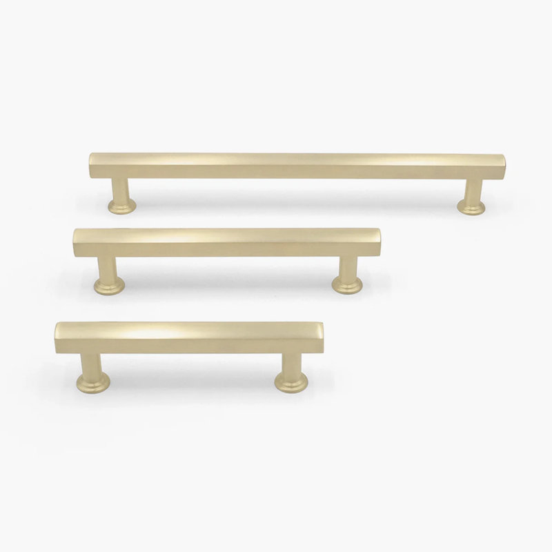 Mod Two Tone Bar / Handle Pull, Satin Brass, 8"