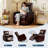 360° Swivel Rocker Recliner Chair, PU Leather Glider Nursery Chair with Deep Seat for Living Room-1869145217