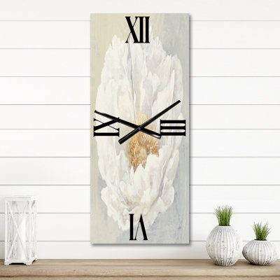 Horloge murale traditionnelle blanche pivoine sereine
