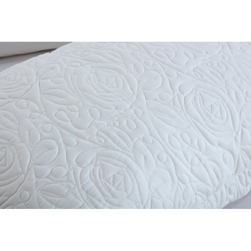 Cream Embroidered Cotton Polyester Standard Pillow Shams