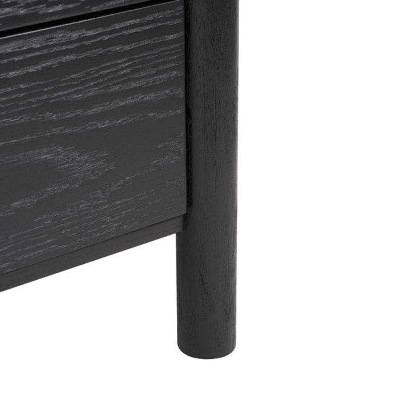 Table de chevet en bois manufacturé, Noir