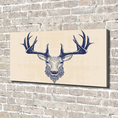 Deer Head - Wrapped Canvas Print