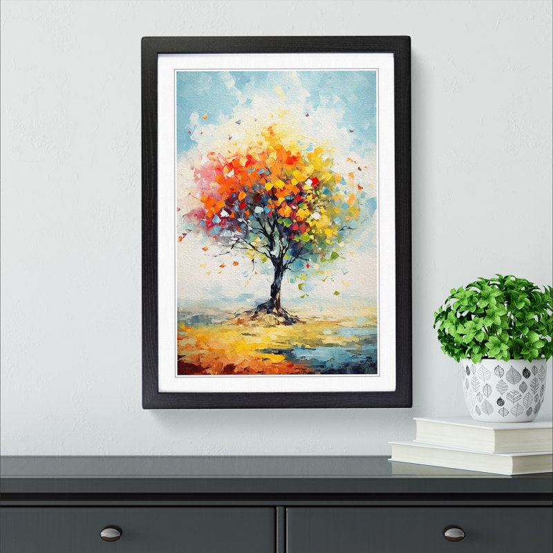 Single Picture Frame Print on Wood, 46cm H x 34cm W, Black Framed