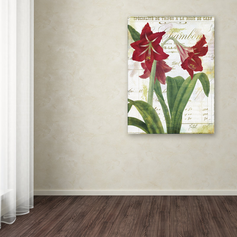 Jadaya «Peppermint Amaryllis» par Color Bakery, impression sur toile tendue, H 32 po x l 24 po x P 2 po