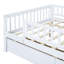 Lit de jour double blanc avec espace de rangement de tiroir - Bois massif, deux tiroirs polyvalents, blanc, structure en bois de pin-882995271-882995268