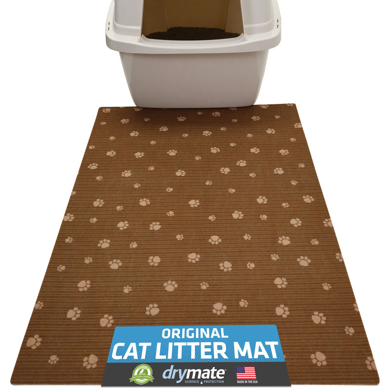 Tapis de litière original pour chat, contient les dégâts de la boîte, protège les planchers, résistant à l'urine, lavable à la machine, doux pour les pattes de chat, absorbant, imperméable (20 po x 28 po) (bleu de rajeunissement) (fabriqué aux États-Unis)