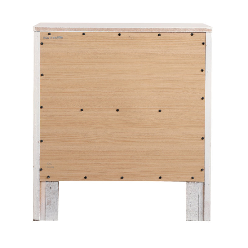 Table de chevet transitionnelle blanche élégante, Blanc