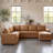 Abramson Faux Leather Upholstered Sleeper Sectional with Storage