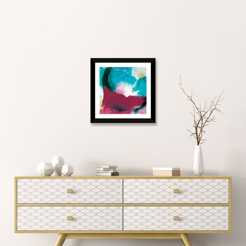 «LA Abstract I» par Sisa Jasper, reproduction d'art graphique encadrée, H 24 po x l 24 po x p 1 po, Papier encadré noir
