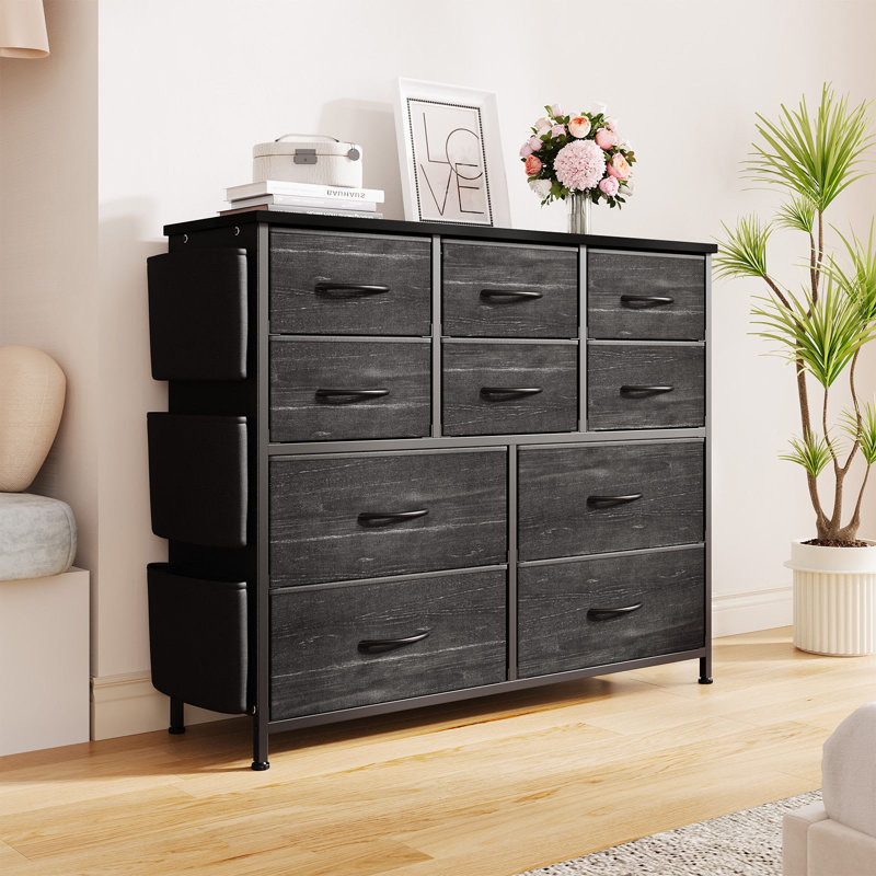 Chest of 3 Drawers, Black