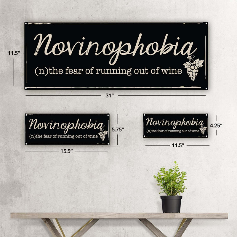 Décoration murale Novinophobia, H 11,5 po x l 31 po x P 0,04 po