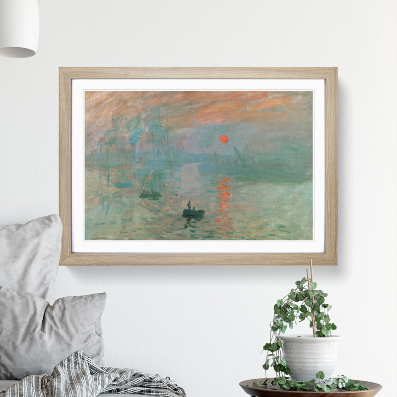 Monet - Impression, Sunrise by Claude Monet - Framed Print, 36cm H x 48cm W x 2cm D, Oak