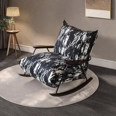 Chaise berçante à encre pour la maison décontractée teinte à l'encre rétro