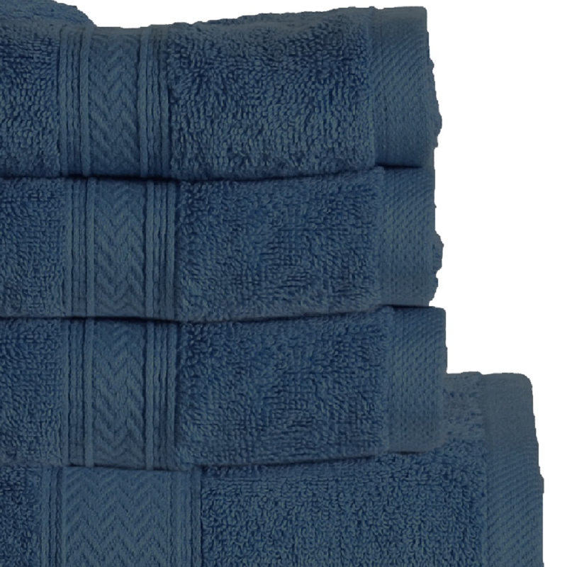 Ensemble de serviettes en coton à 100 % de 16 articles Joplyn, Denim