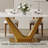 71'' Modern Rectangle Dining Table, Marble Kitchen Table with Gold Stainless Steel Base