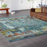 Folmar Abstract Blue Area Rug