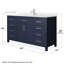 Beckett 60" Freestanding Single Bathroom Vanity with Quartz Top-297209261-297209262-297209256