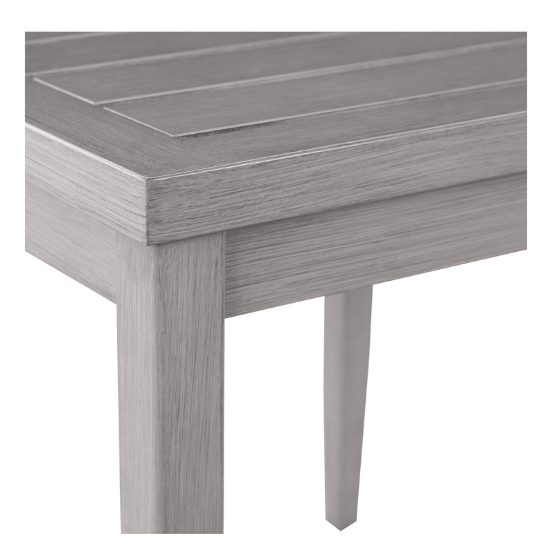 Brookings Wrought Aluminum Side Table, Oyster
