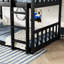 Lit superposé triple détachable en bois d'hévéa noir - pour une chambre spacieuse avec structure pour-781608675