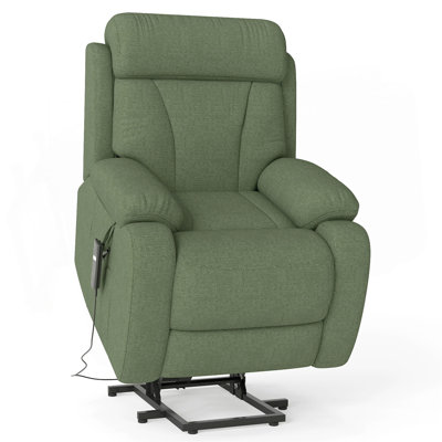 Power Lift Recliner For Elderly, Heavy Duty Lift Chair Recliners For Small Spaces, Electric Recliner Chairs For Seniors, Remote Control, Adjustable, Side Pocket (Dark Green+ Snowflake Velvet)