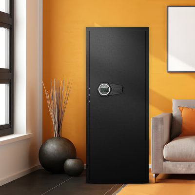 10-12 Gun Safe With Dual Alarm And Silent Mode, Unassembled Gun Safe For Home Rifle And Pistols, Gun Cabinet With Magnetic Induction Light And Storage Bag (fingerprint)