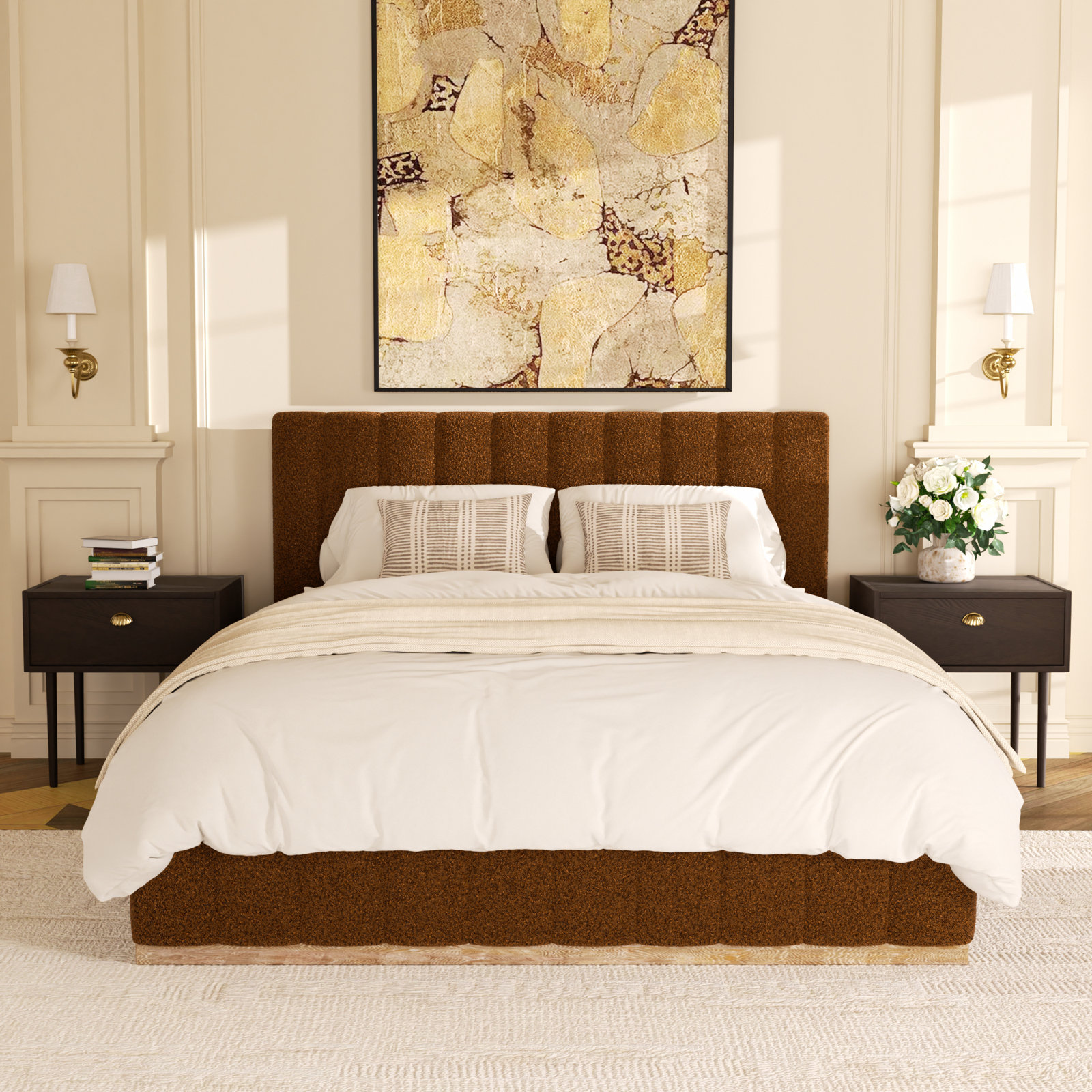 Braesyn Upholstered Bed, Brown, Queen