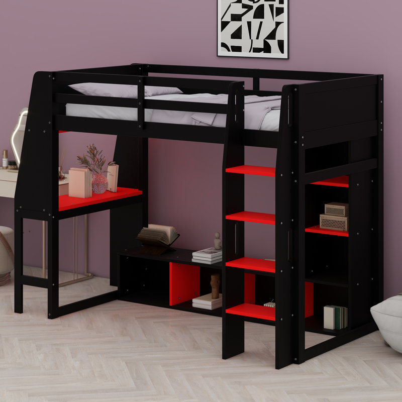Lit mezzanine avec bureau Gaming