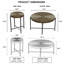 Ensemble de 2 tables basses et tables de bout avec plateau en panneau de fibres à densité moyenne imperméable concave-133293472