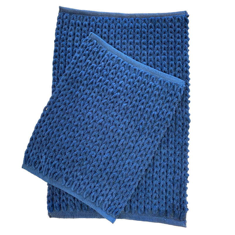 Berangere Cotton Bath Rug, Denim
