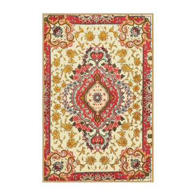 Tapis oriental jaune / rouge