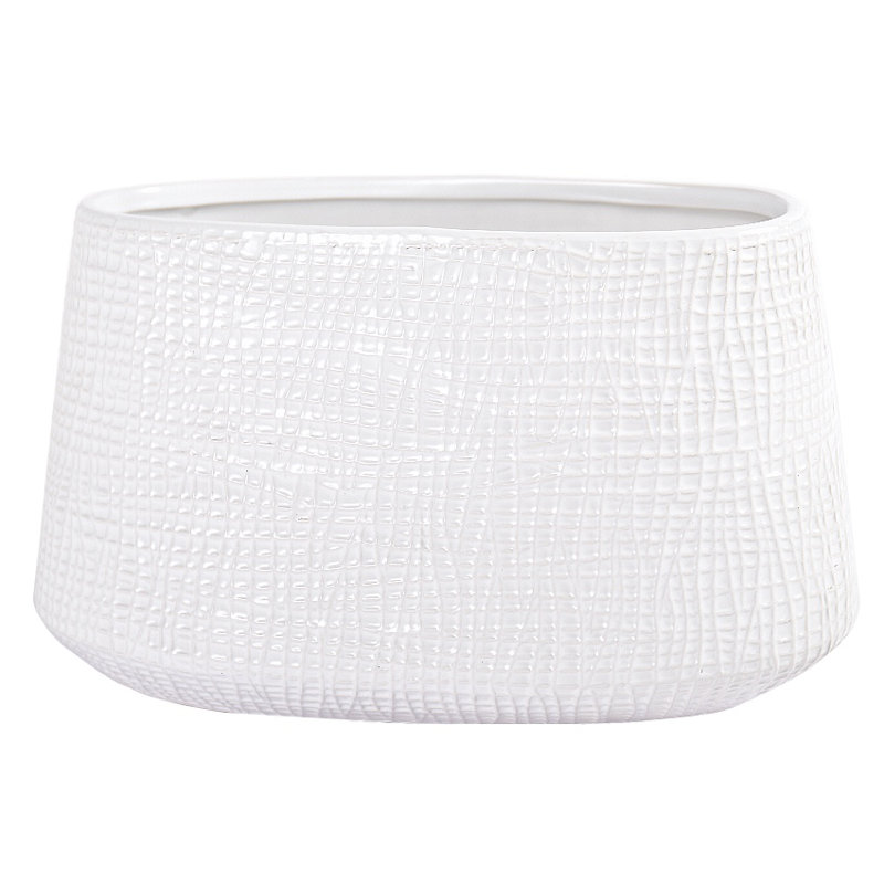 Vase de table en céramique Rajish, Blanc