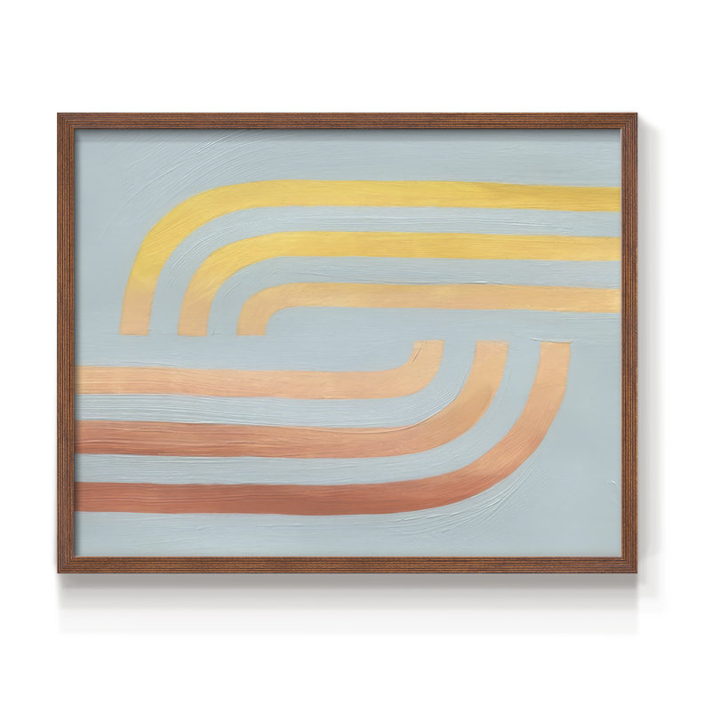 Woven Sea & Sun II -Framed Print - Restickable, 22" H x 28" W, Walnut