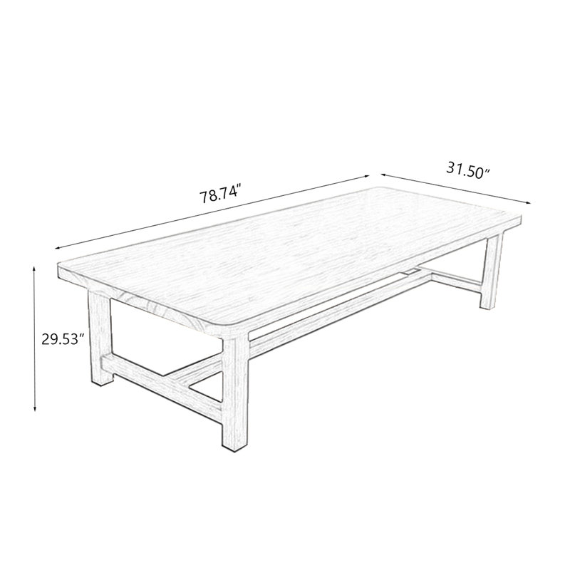 Burlywood Rectangular Solid Wood desk, 29.53" H x 78.74" W x 31.5" D 