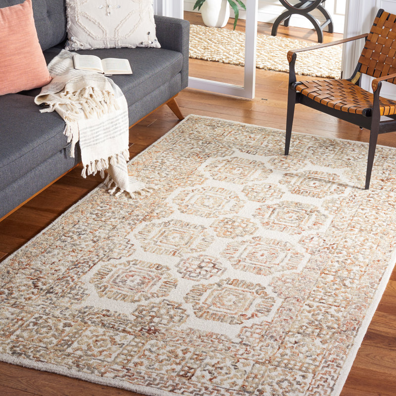 Tapis oriental en laine / coton touffeté à la main ivoire / sauge, Rectangulaire 8 pi x 10 pi