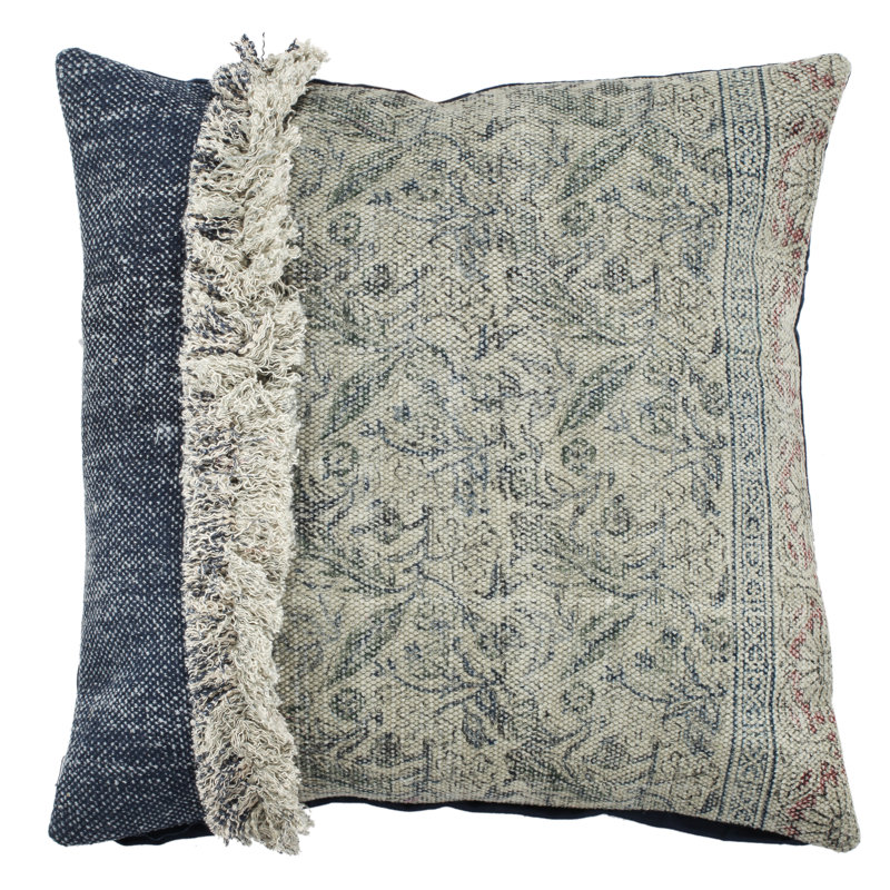 Ruffled Cotton Reversible Throw Pillow