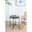 Table d'appoint de style classique - 23,5 po x 22 po 22 po, design industriel moderne, brun noir, fer à repasser, piédestal décoratif avec base, profondeur, largeur, +