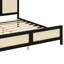 Lit plateforme très grand en bois avec tête et pied de lit en rotin, cadre de lit plateforme avec support à lattes solides-1595472307-1595472302