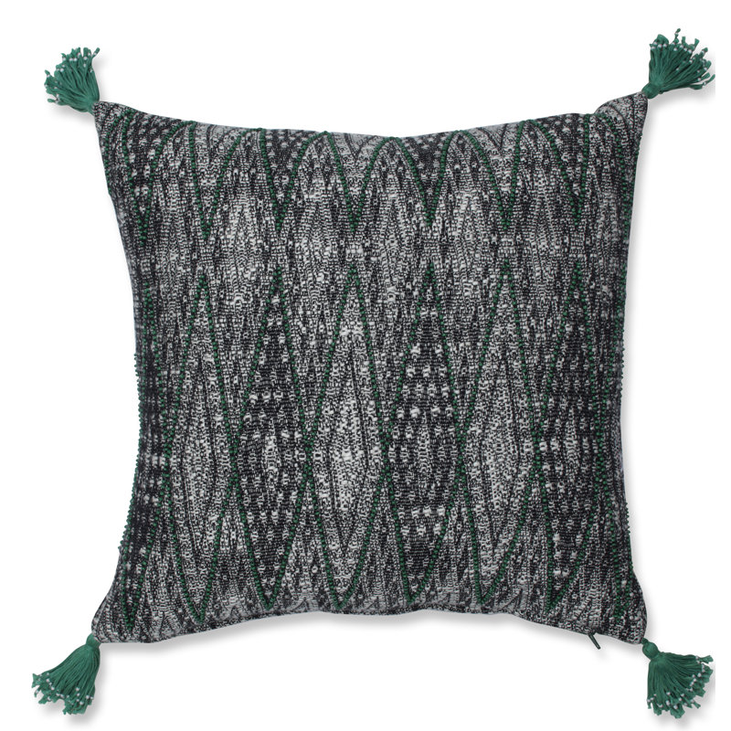  Coussin en coton Zulu, Vert / noir / blanc