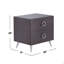 2 Drawers MDF Nightstand With Plastic Legs