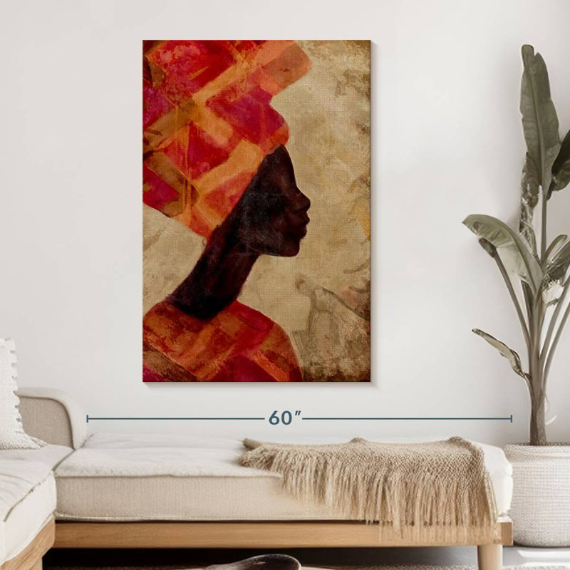 Femme noire africaine, H 48 po x l 32 po x P 1,25 po