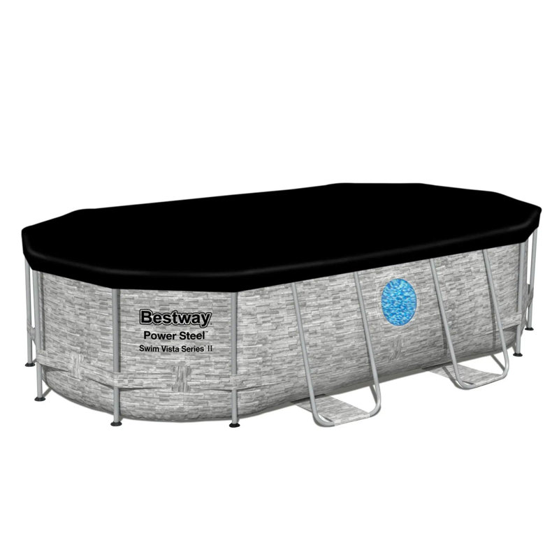 Bestway 14ft x 8ft x 39.6in Power Swim Vista Pool with Pump and AquaCrawl Vacuum