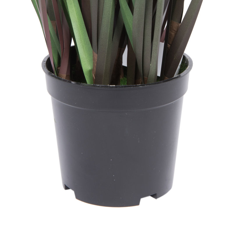 Herbe verte artificielle en pot et eucalyptus., H 24 po x l 12 po x p 12 po