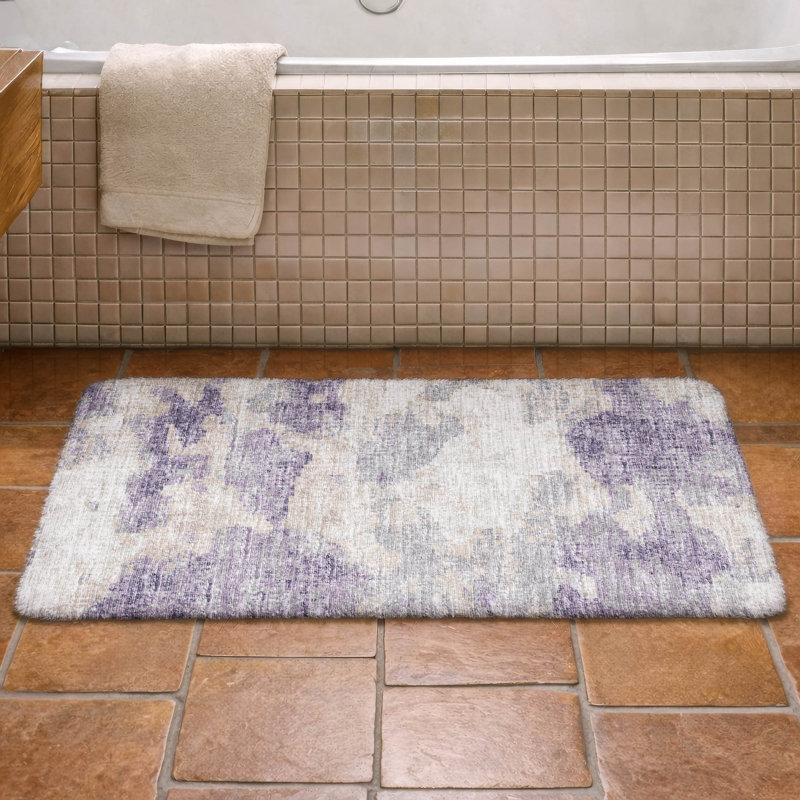 Premium Machine Washable Dream Shag ADS71 Soft Abstract Rug, 1'8" x 2'6", Purple