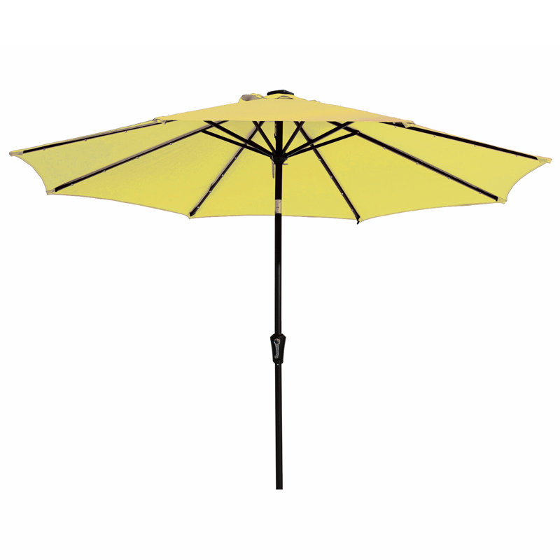 Parasol de marché avec manivelle Beka, Jaune, H 99,6 po x l 132 po x P 132 po