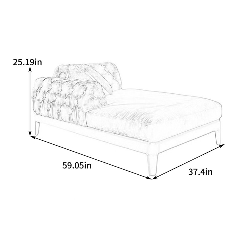 Fauteuil inclinable en velours confortable, Accoudoir à droite (vu de face)