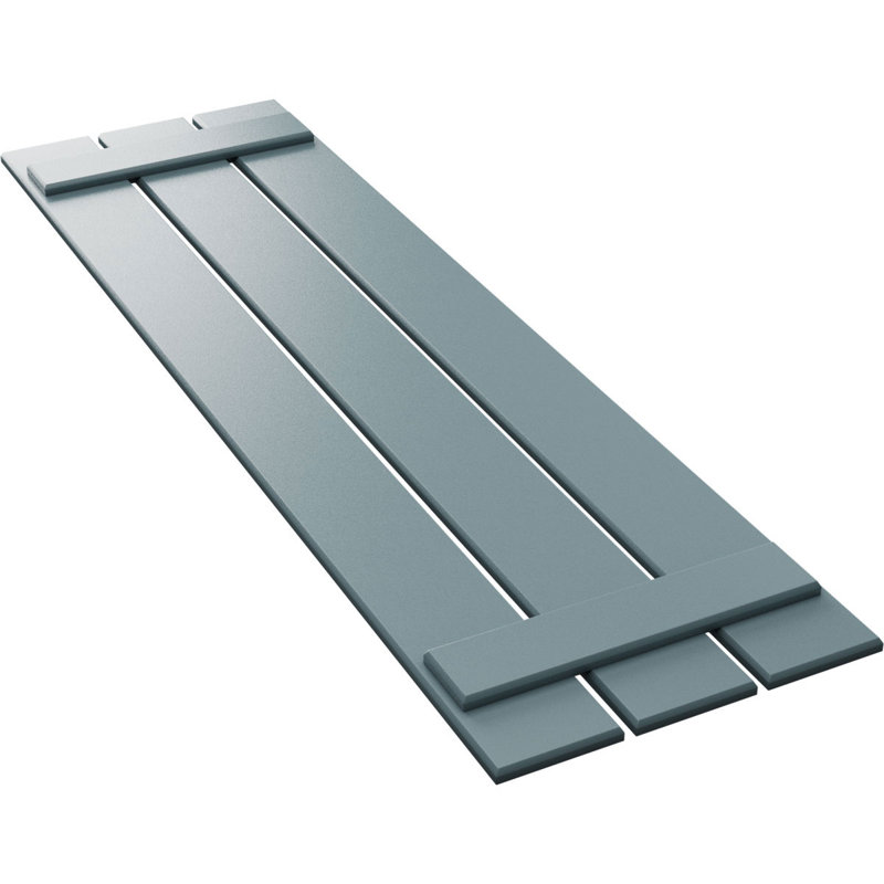 Volets en PVC True Fit à trois planches espacées, Bleu paisible, H 56 po x l 17,125 po x P 0,625 po
