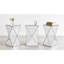 Table d'appoint géométrique à miroir argenté, table de bout d'appoint Modern Luxe, table de chevet décorative à miroir réfléchissant pour le salon, la chambre à coucher et le canapé-790959409