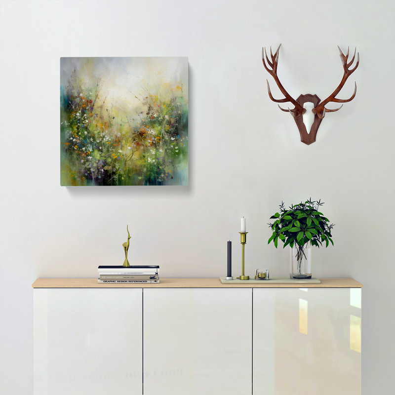 Meadow Abstract No.2 - Wrapped Canvas, 35cm H x 35cm W x 3cm D