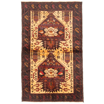 Tapis brun Rizbaft 3 pi 5 po x 5 pi 8 po