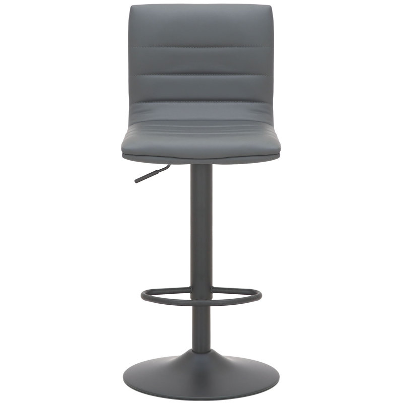 Pemberly Swivel Upholstered Adjustable Height Counter Stool with Metal Frame, Charcoal
